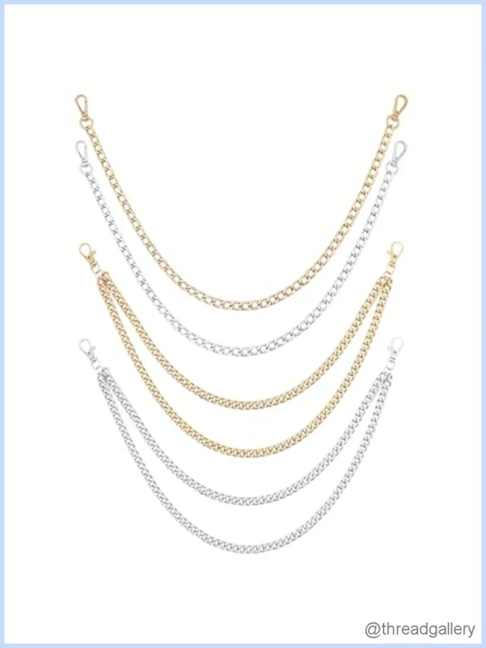 4 PCS Pants Pocket Chain Aluminum Alloy Jean Chains Lobster Clasp